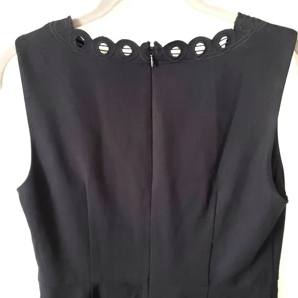 Talbots Fit & Flare Dress Embroidered Sz 6 Black Sleeveless Zip Dressy NWT $149 - Picture 5 of 9